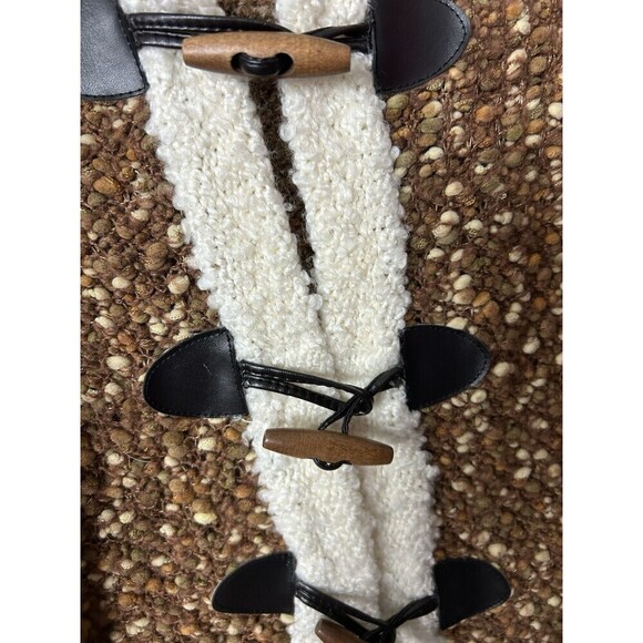 Ponsesa Womens M Brown Nubby Knit Yarn Toggle Vest Hooded Sweater Gorpcore - Picture 4 of 5